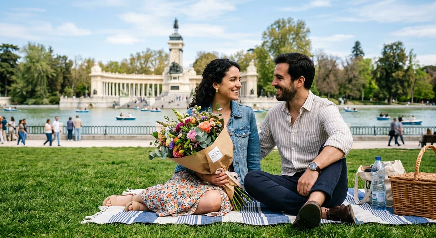 Surprise flowers Retiro Park Madrid