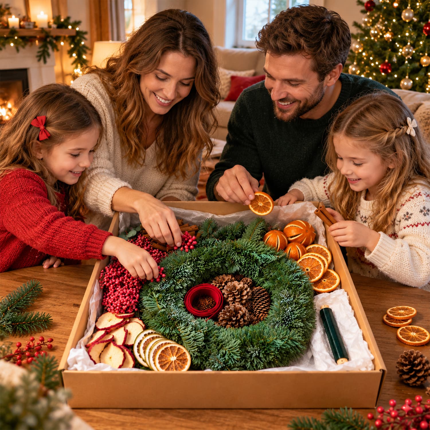 Kit DIY corona de Navidad artesanal