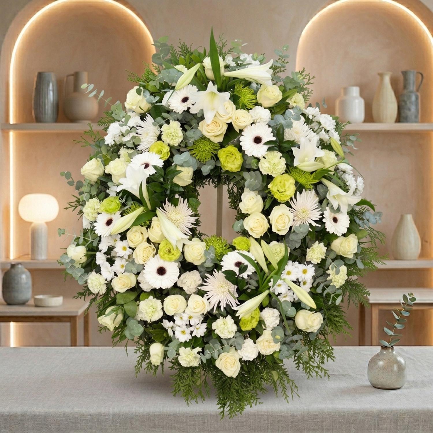 Corona Funeraria Eternidad Blanca