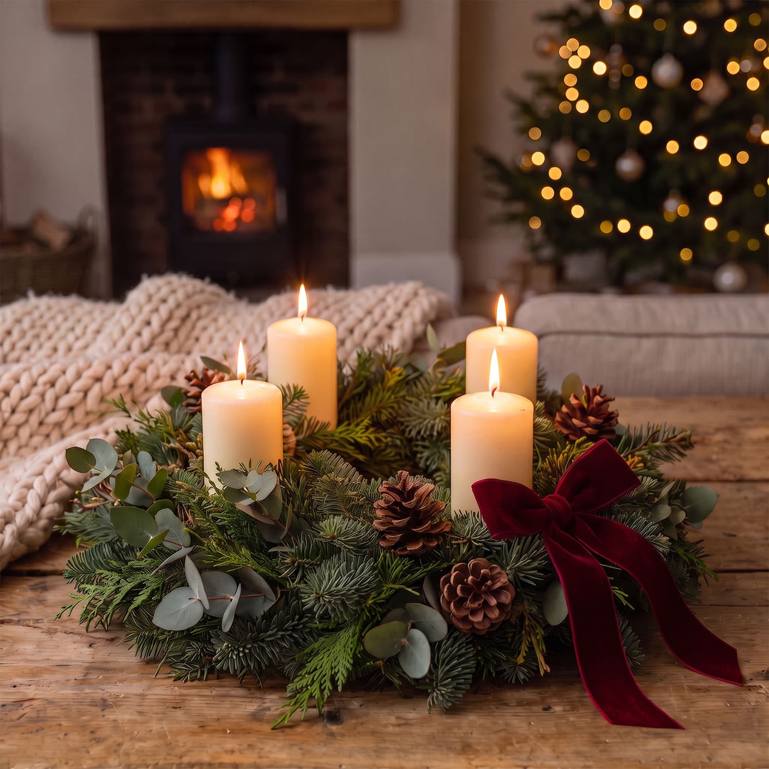 Handcrafted Advent wreath